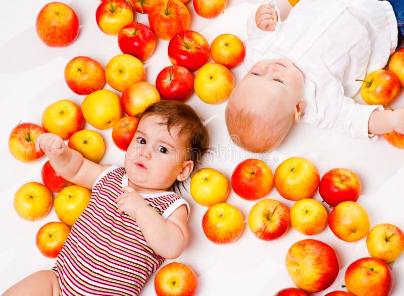 Apple babies stock image. Image of adorable, harvest 25090755