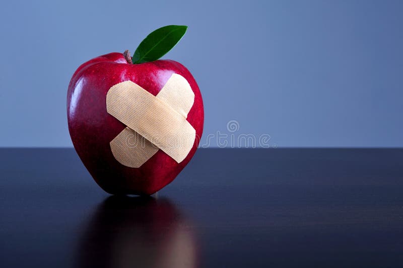 Apple with bandage