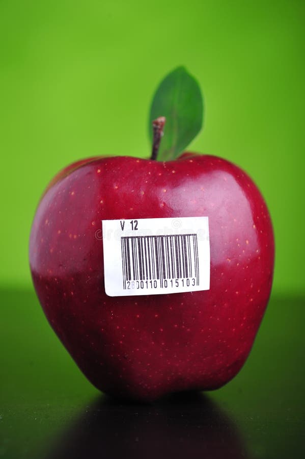 Apple with barcode