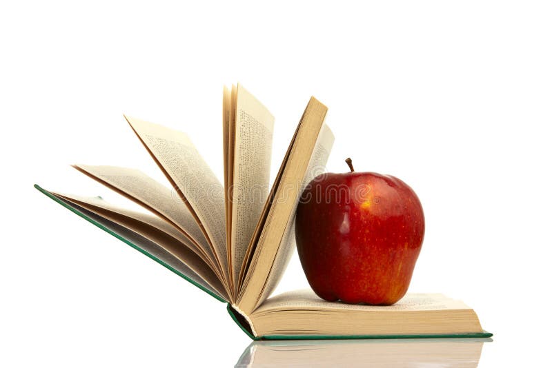 Apple on a book