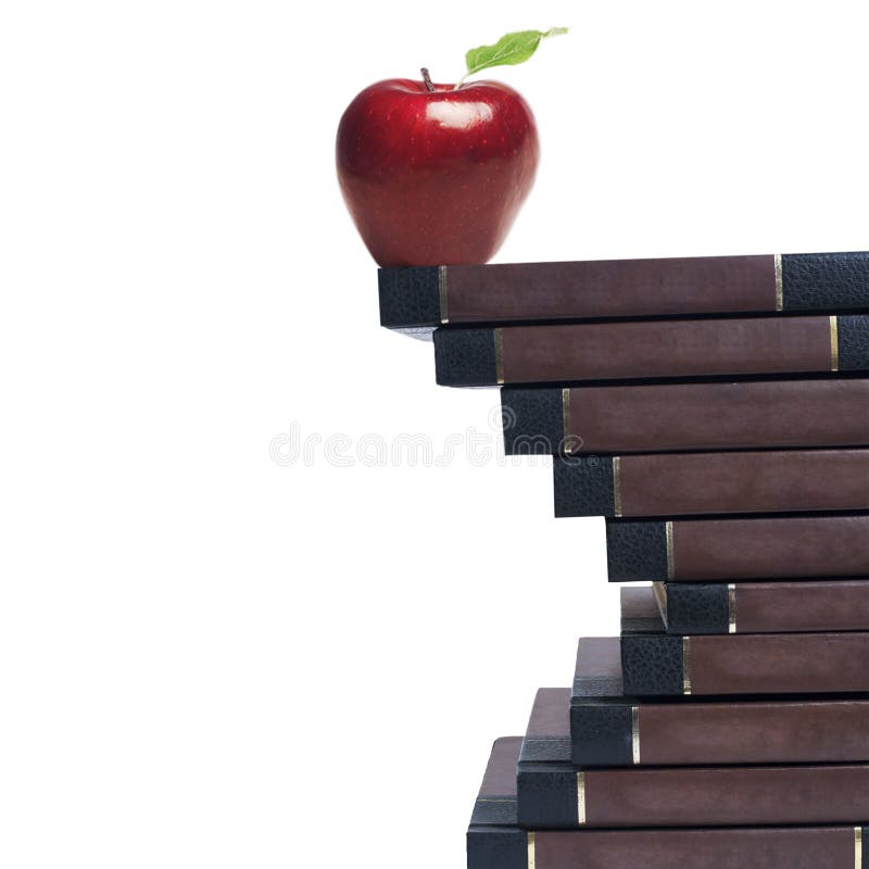 Apple and Books Isolated on White Stock Photo Image of batch, education 31742888