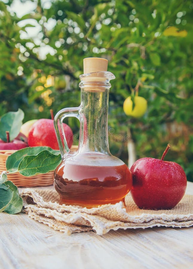 Apple Cider Vinegar in a Bottle. Selective Focus Stock Photo Image of