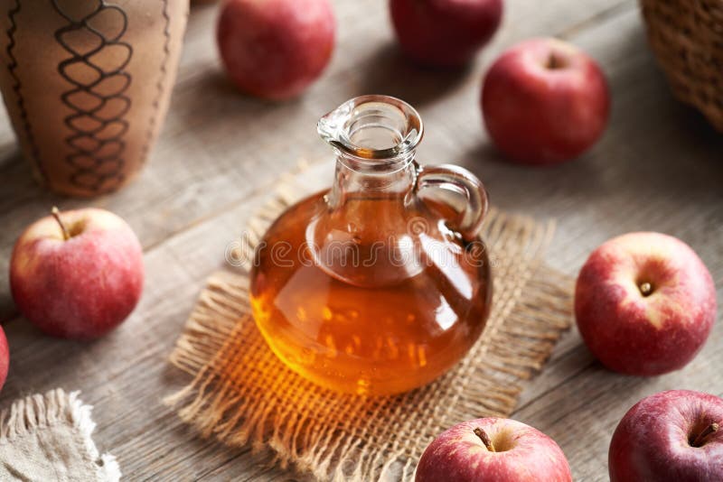 Apple Cider Vinegar in a Glass Bottle Stock Image Image of cider