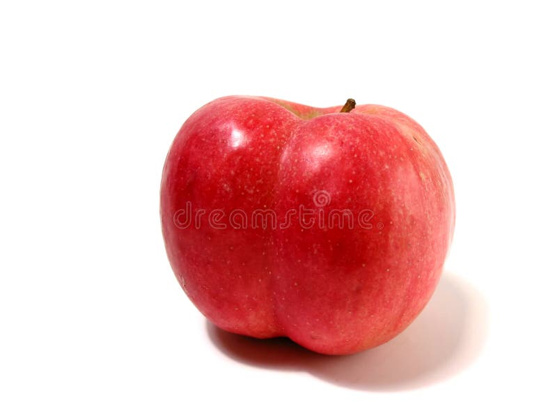 Funny shaped red apple with cheeks:). Funny shaped red apple with cheeks:)