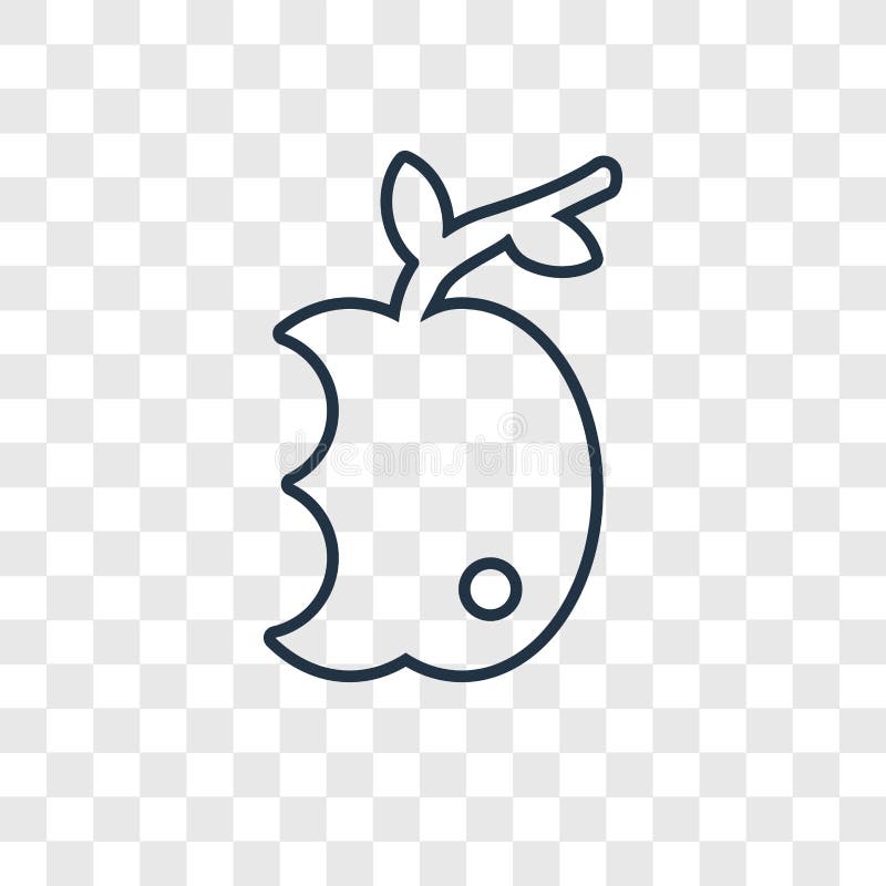 Apple concept vector linear icon isolated on transparent background, Apple concept transparency logo in outline style stock illustration