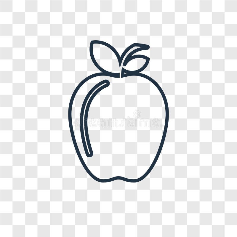 Apple concept vector linear icon isolated on transparent background, Apple concept transparency logo in outline style vector illustration