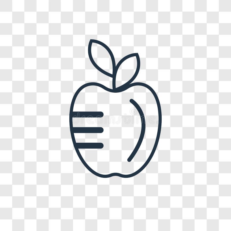 Apple concept vector linear icon isolated on transparent background, Apple concept transparency logo in outline style stock illustration