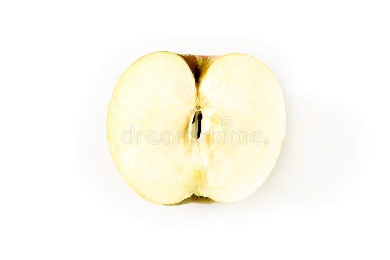 Apple Cut on White Background. Top View Stock Image - Image of bright ...