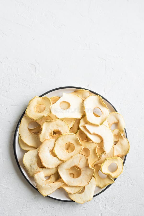 Apple dehydrated chips stock image. Image of apple, flat 123508435