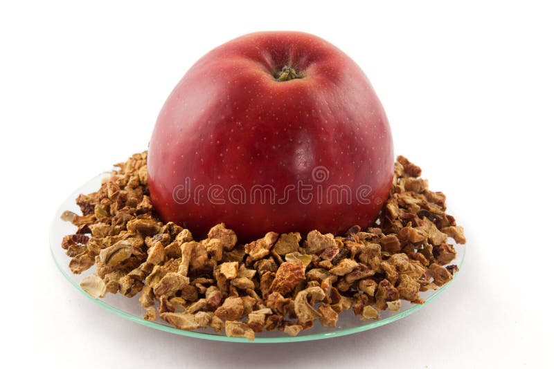 Apple and Dried Apple Pieces Stock Image Image of malus, maleae 29149769