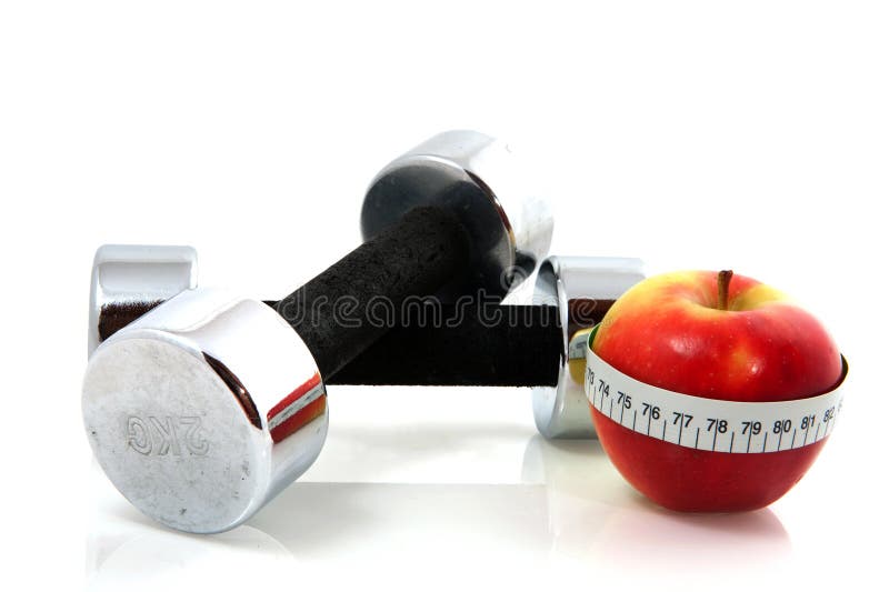 Apple and dumbels
