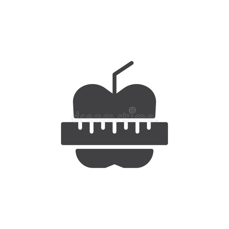 Apple ed icona di misurazione di vettore del nastro illustrazione di stock Apple ed icona di misurazione di vettore del nastro illustrazione di stock