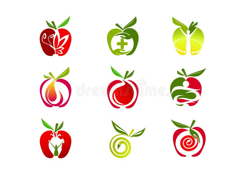 Apple logo ontwerp royalty-vrije illustratie
