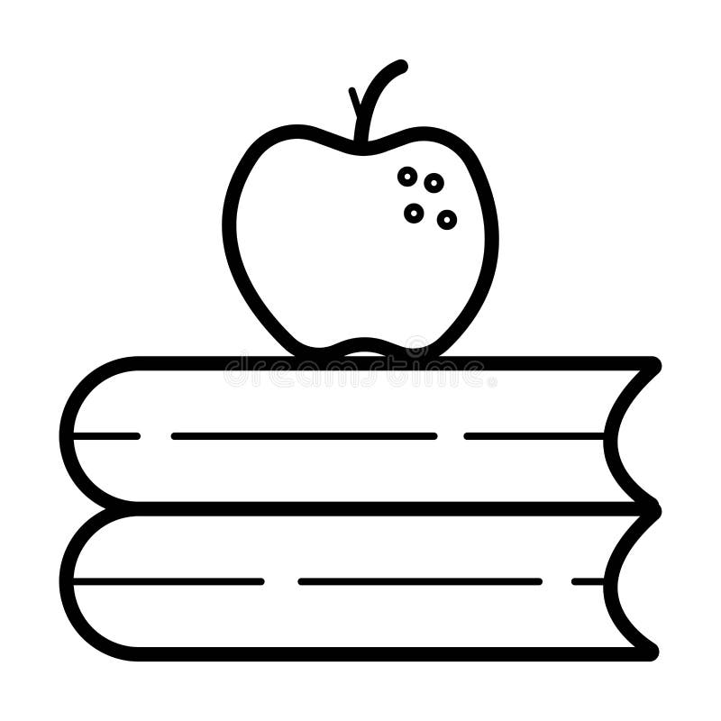 Apple en los libros, conocimiento stock de ilustración Apple en los libros, conocimiento stock de ilustración