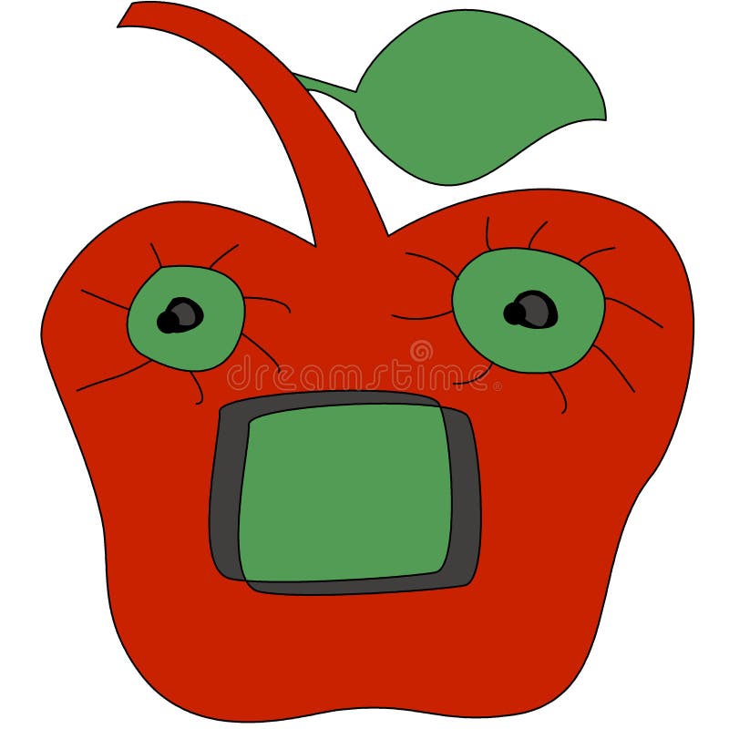 Apple face cartoon and background royalty free illustration