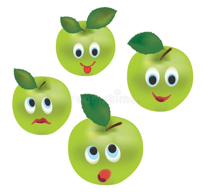Apple Face Expressions stock illustration