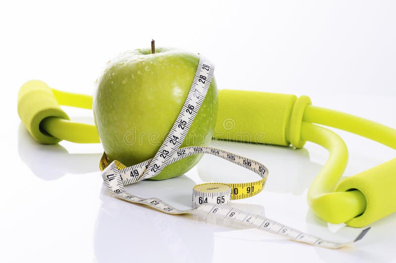 Apple, fitness a výživy ducha zelené jablko.