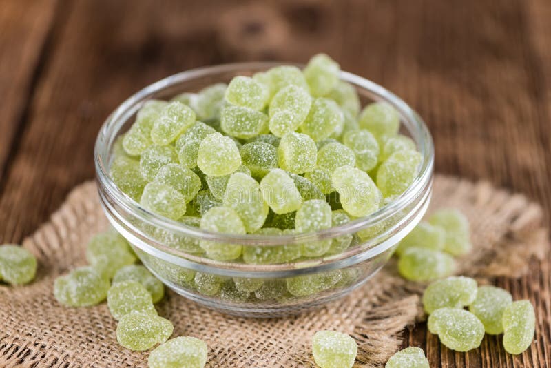 Apple Flavoured Gummy Candy (closeup Shot) Stock Image Image of