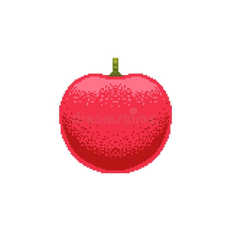 Pixel exotic fruits. Cartoon stylized fruit icons for 2D game, 8