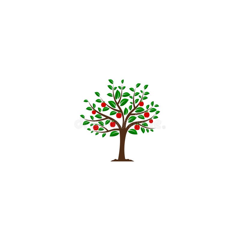 Apple fruit tree icon isolated on white background stock illustration