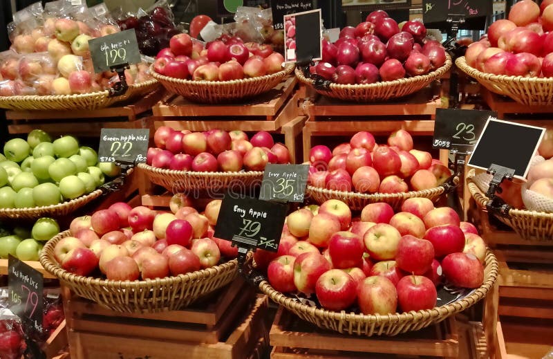 Apple Fruits in a Supermarket Stock Photo Image of eating, retail