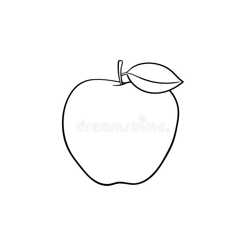 Apple fruttifica icona disegnata a mano di schizzo illustrazione di stock Apple fruttifica icona disegnata a mano di schizzo illustrazione di stock
