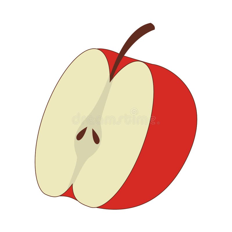 Apple Half Cut Stock Vector Illustration Of Vitamin