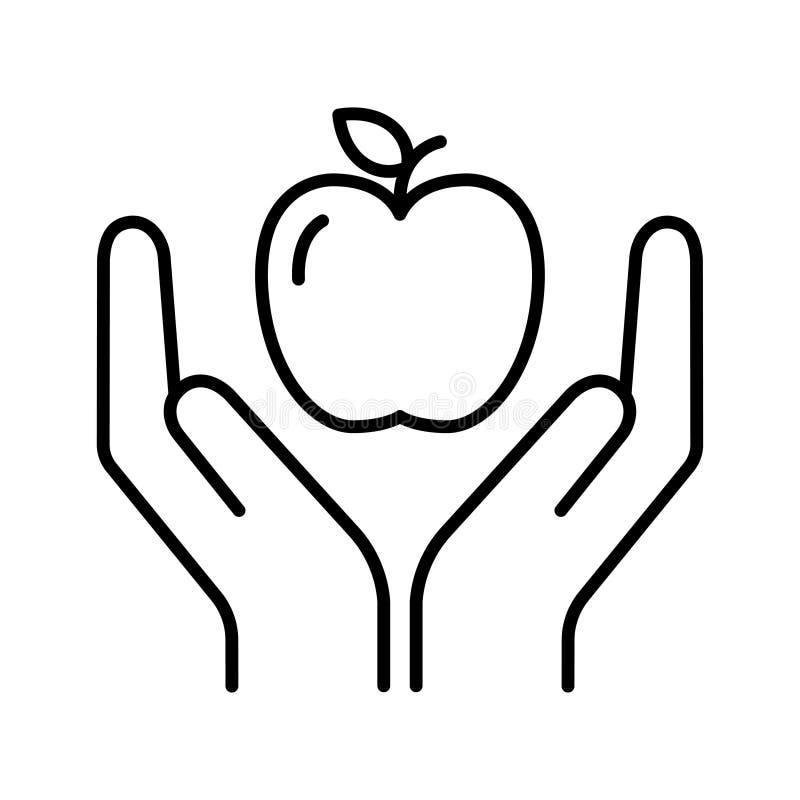 Apple In Hand Icon Hand Holding An Apple Food Donation Healthy Nutrition Stock Vector apple-in-hand-icon-hand-holding-an-apple-food-donation-healthy-nutrition-stock-vector
