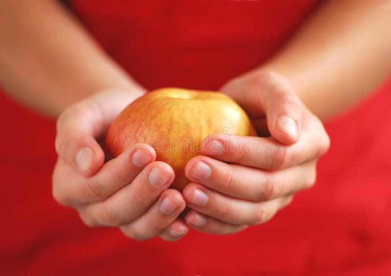 Apple in hands