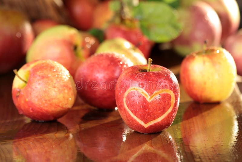 Apple heart stock image. Image of girlfriend, valentines 22541423