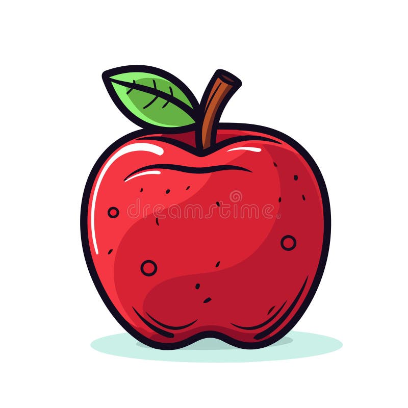 Apple Icon. Cute Image of an Isolated Red Apple. Vector Illustration ...