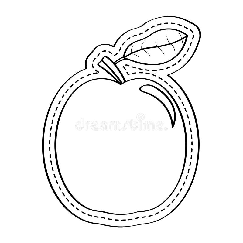 Apple icon dotted sticker stock vector. Illustration of line 146972934