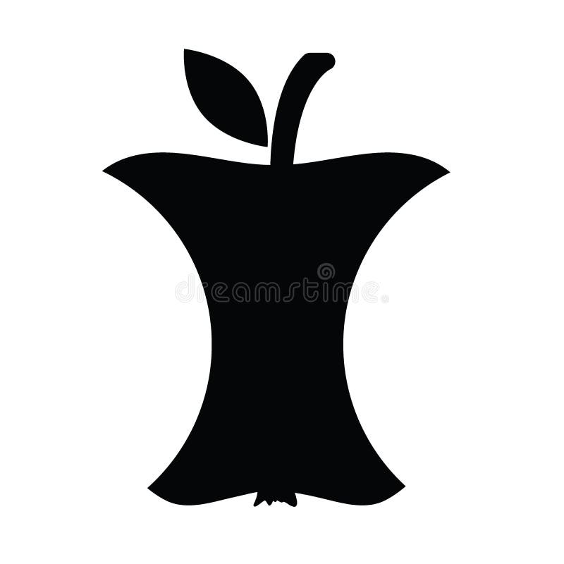 Apple Icon. Vector Black Apple Symbol Stock Vector Illustration of