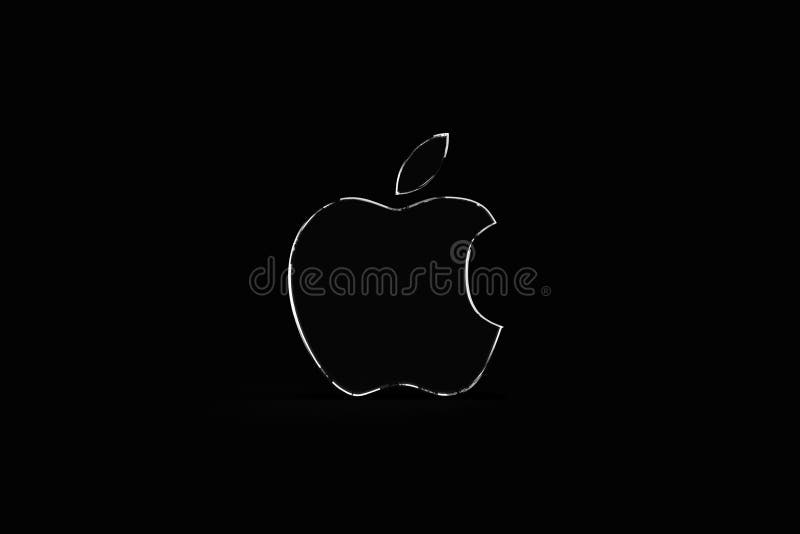 Apple Logo Wallpaper Dark Background Editorial Image