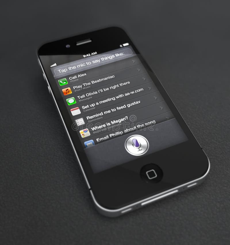 Apple IPhone 4S with Siri App Editorial Stock Image - Image of speech
