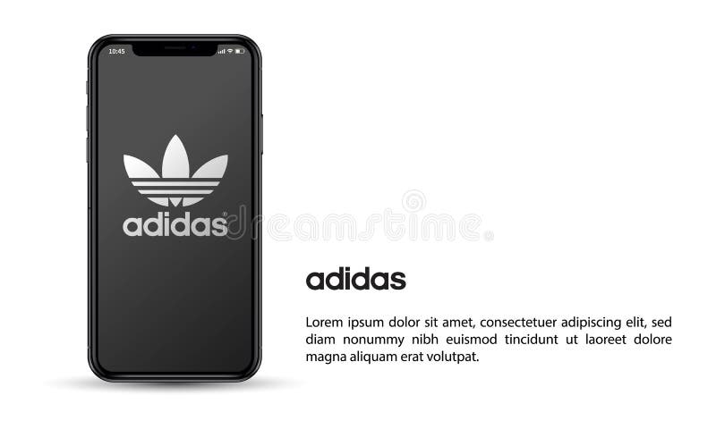 IPhone and Adidas Mobile Application for Editorial Use Photography - Illustration of logotype: 201313587