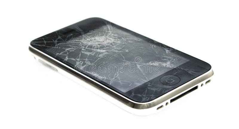 Apple IPhone With A Broken Screen Editorial Stock Photo - Image of ...