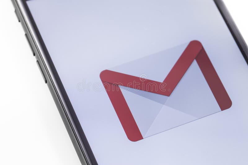 Apple iPhone with Gmail logo on the screen. Russia - October 04, 2018 royalty free stock photography