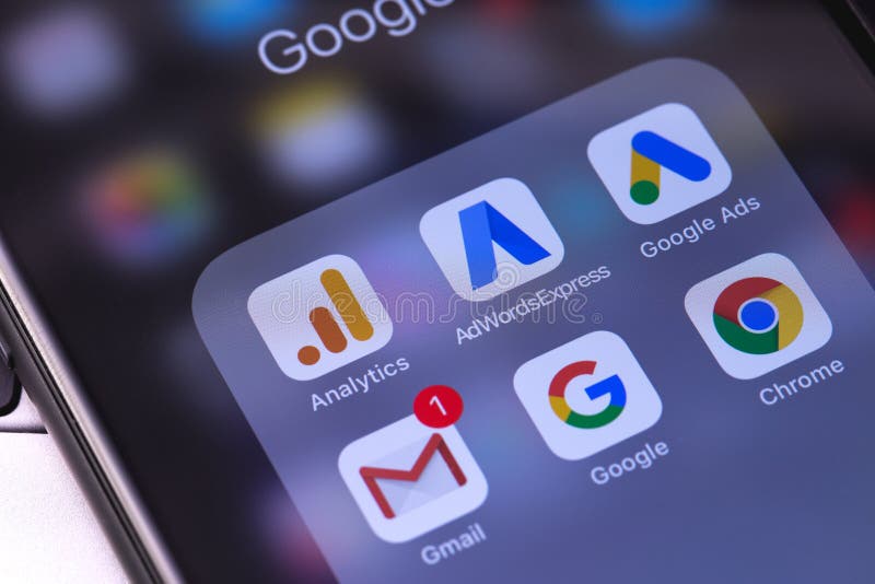 Apple iPhone with Google services on the screen. Russia - October 04, 2018 royalty free stock photography Apple iPhone with Google services on the screen. Russia - October 04, 2018 royalty free stock photography