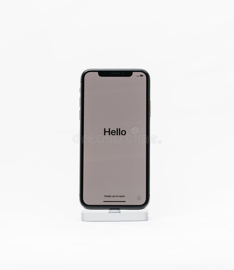 iphone on hello screen