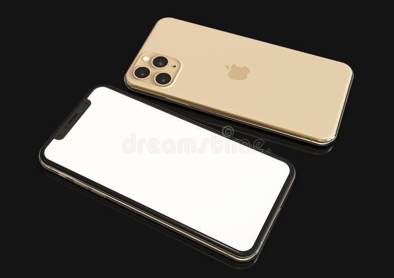 Apple IPhone 11 Pro Gold, 2019, Front & Back Editorial Photography