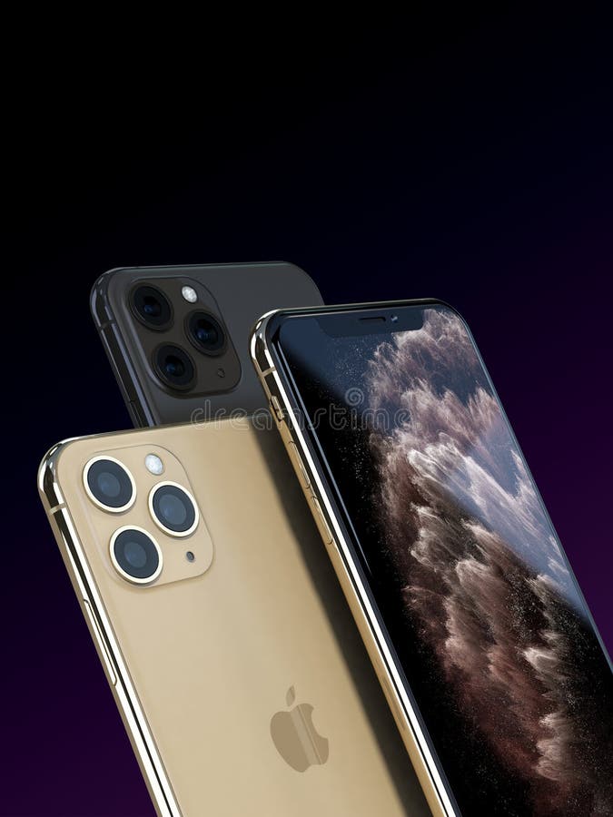 Apple IPhone 11 Pro, 2019, Gold and Space Grey, Vertical Editorial