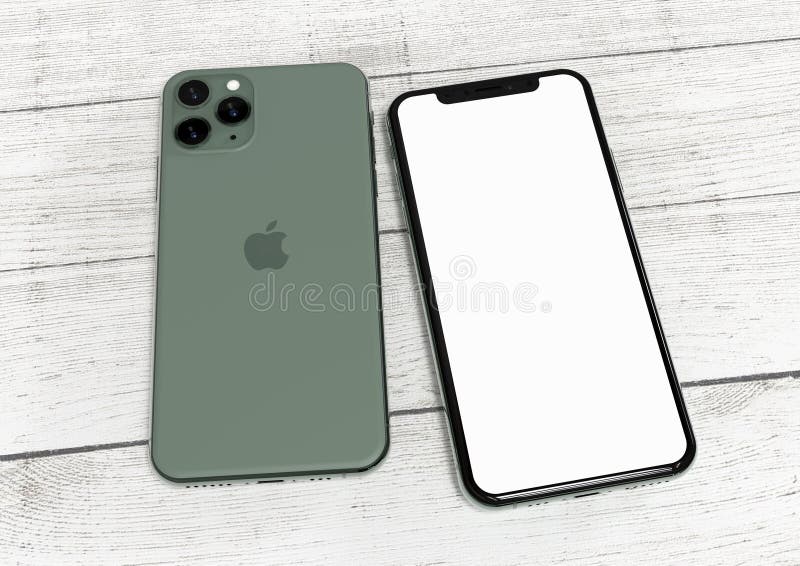 Apple Iphone 11 Pro Midnight Green Front And Back Sides Editorial Photo Image Of Device Equipment