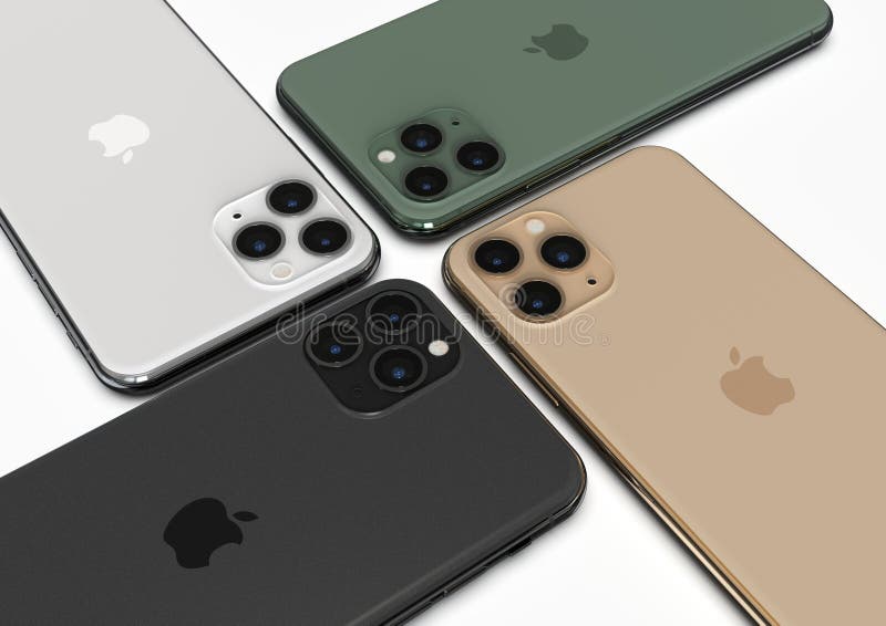 Apple Iphone 11 Pro All Colours Back Side Up On White Editorial Stock Image Image Of Lifestyle Comparison