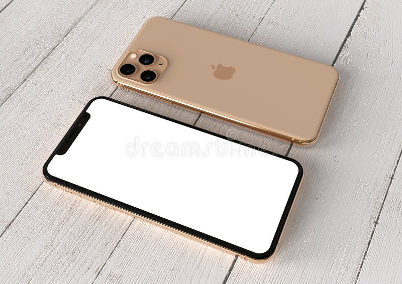 Apple IPhone 11 Pro Rose Gold, Front and Back Sides Editorial Photo