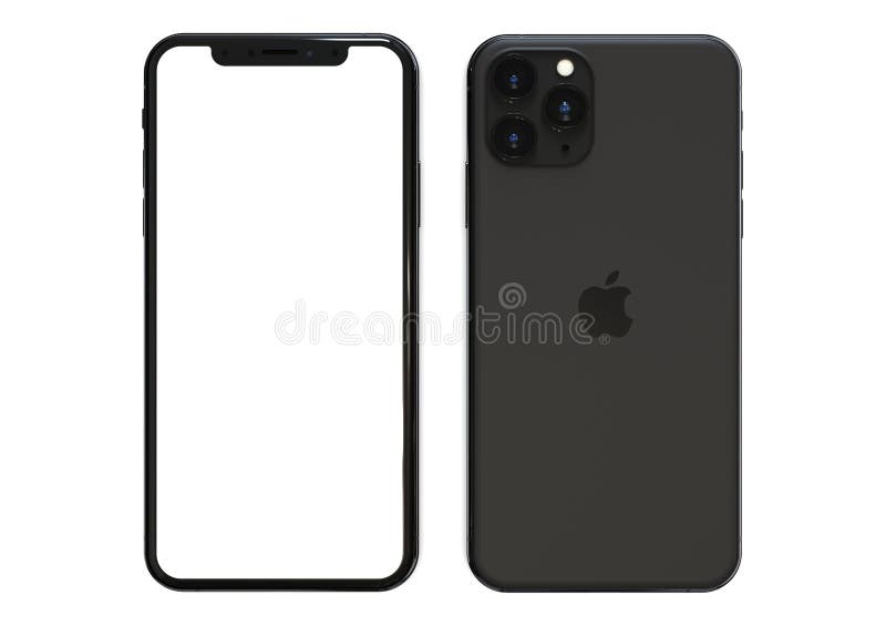 Apple iPhone 11 Pro Space gray, 2019, beide Seiten, frontal lizenzfreie stockfotografie