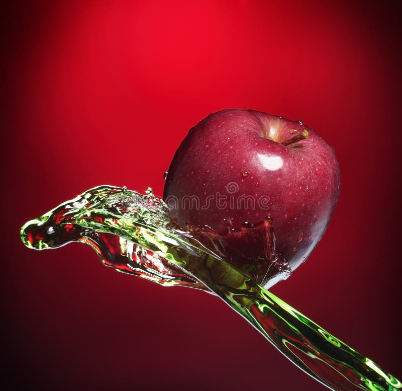 Apple in juice stock image. Image of motion, liquid, life 20123471