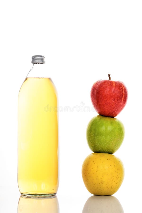 Apple Juice in Glass Bottle Stock Image Image of macro, beverage