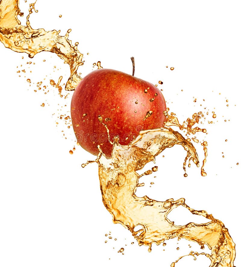 Apple and juice splash royalty free stock photography Apple and juice splash royalty free stock photography