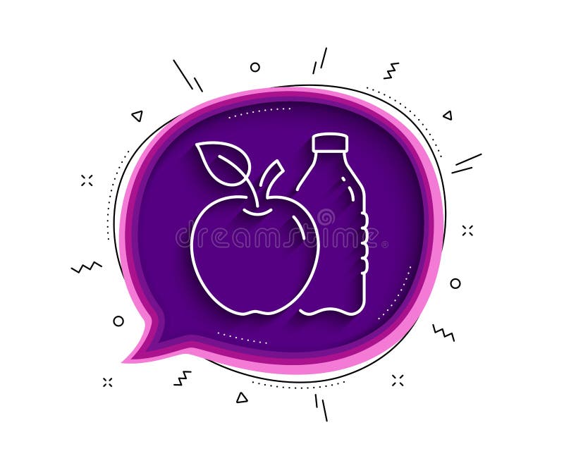 Apple Line Icon. Fruit, Water Bottle Sign. Vector Stock Vector